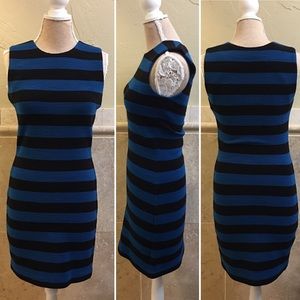 DVF Rigmora Black Blue Striped Sleeveless Dress 8